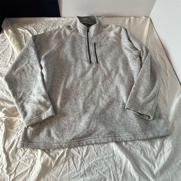 Eddie‎ Bauer Men's 2XL Gray 1/4 Zip Pullover Sweater Mock Neck Casual - Picture 1 of 6